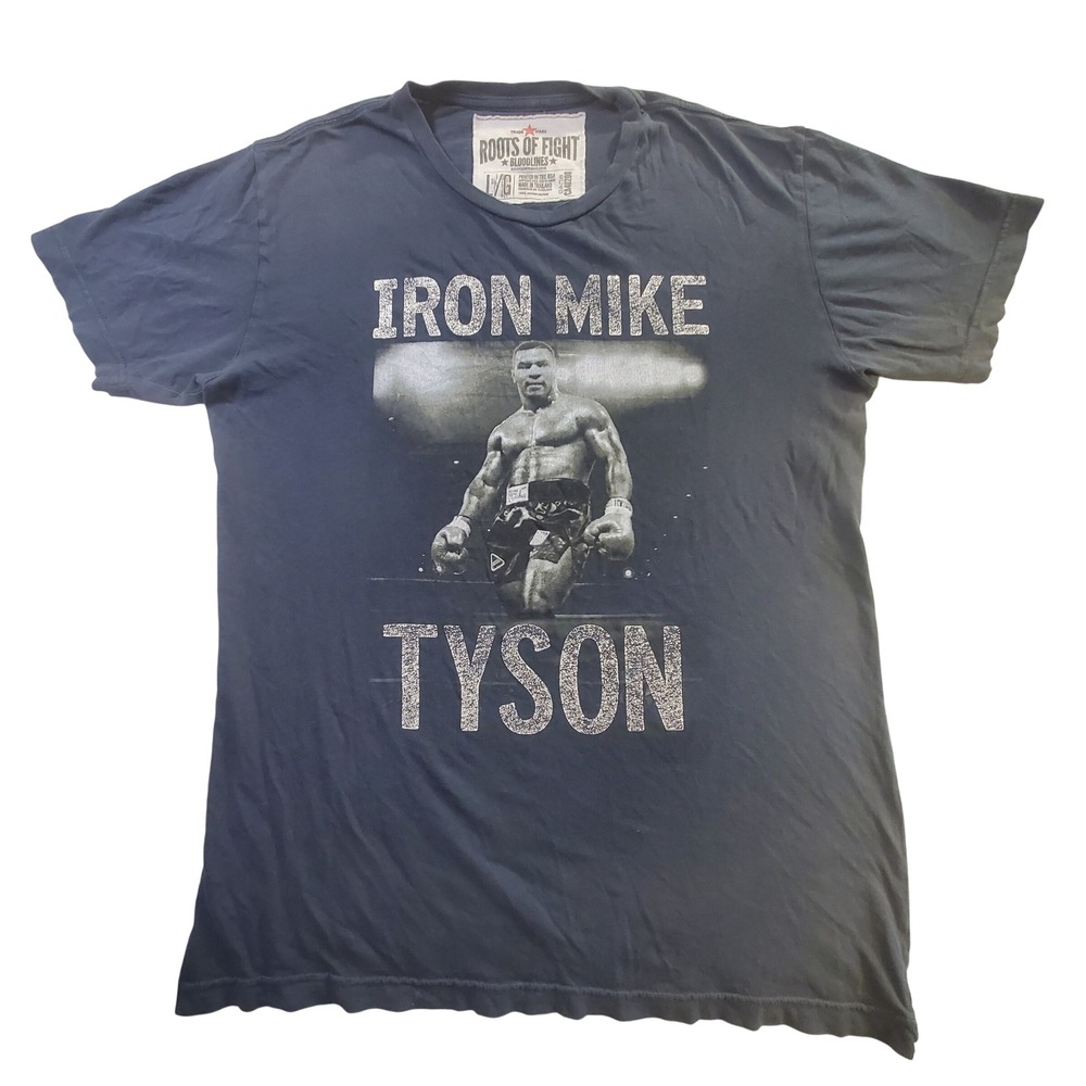 Roots of Fight Iron Mike Tyson Bloodlines Boxing Tee Black Men's T-Shirt Large
